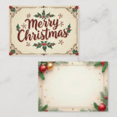 Vintage Kerstmis Advieskaart (Voorkant / Achterkant)