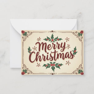 Vintage Kerstmis Advieskaart