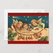 Vintage Kerstmis - Angel Kinderen Feestdagenkaart (Voorkant / Achterkant)