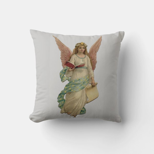 Vintage Kerstmis Angel Pillow Kussen (Voorkant)