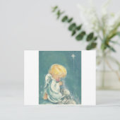 Vintage Kerstmis: Angel Praying Angel Feestdagenkaart (Staand voorkant)