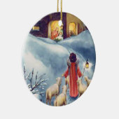 Vintage Kerstmis Angel Shepherd Natitivity Keramisch Ornament (Rechts)