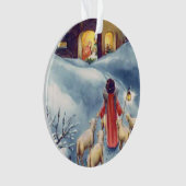Vintage Kerstmis Angel Shepherd Natitivity Ornament (voorkant)