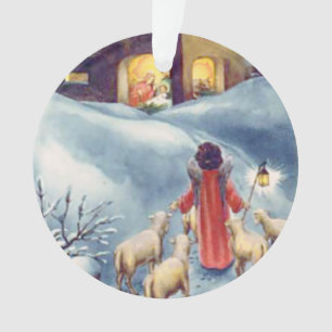 Vintage Kerstmis Angel Shepherd Natitivity Ornament