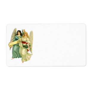Vintage Kerstmis, Angelic Victoriaans Angels Etiket