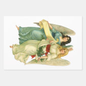Vintage Kerstmis, Angelic Victoriaans Angels Inpakpapier Vel (Voorkant 3)
