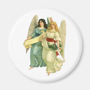 Vintage Kerstmis, Angelic Victoriaans Angels Magneet