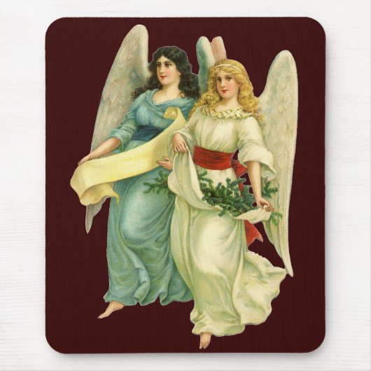 Vintage Kerstmis, Angelic Victoriaans Angels Muismat (Voorkant)
