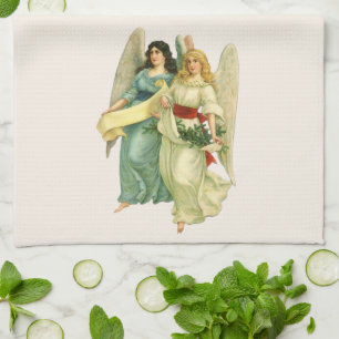 Vintage Kerstmis, Angelic Victoriaans Angels Theedoek