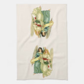 Vintage Kerstmis, Angelic Victoriaans Angels Theedoek (Verticaal)
