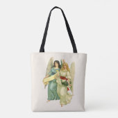 Vintage Kerstmis, Angelic Victoriaans Angels Tote Bag (Achterkant)
