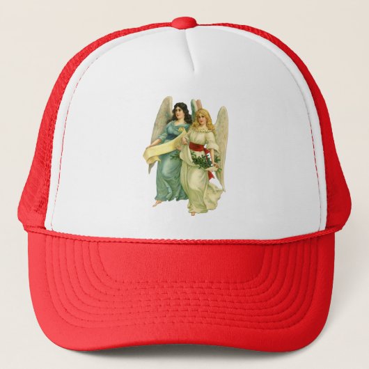 Vintage Kerstmis, Angelic Victoriaans Angels Trucker Pet (Voorkant)