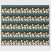 Vintage Kerstmis Angels betegeld Cadeaupapier (Vlak)