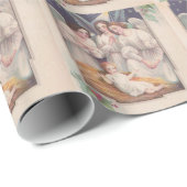 Vintage Kerstmis Angels Cadeaupapier (Rol Hoek)