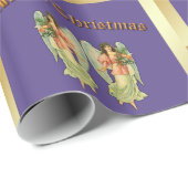 Vintage Kerstmis Angels Cadeaupapier (Rol Hoek)