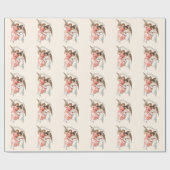 Vintage Kerstmis Angels Cadeaupapier (Vlak)