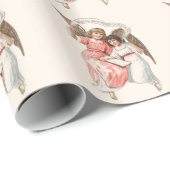 Vintage Kerstmis Angels Cadeaupapier (Rol Hoek)