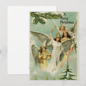 Vintage Kerstmis Angels Feestdagenkaart (Voorkant / Achterkant)