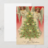 Vintage Kerstmis Angels Feestdagenkaart (Voorkant / Achterkant)