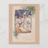 Vintage Kerstmis Angels Feestdagenkaart (Voorkant)