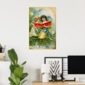 Vintage Kerstmis Angels Holiday poster (Thuiskantoor)