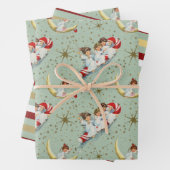 Vintage Kerstmis Angels Inpakpapier Vel (In situ)