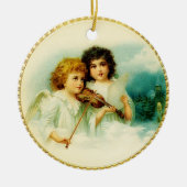 Vintage Kerstmis Angels Keramisch Ornament (Voorkant)