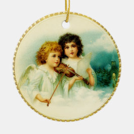 Vintage Kerstmis Angels Keramisch Ornament