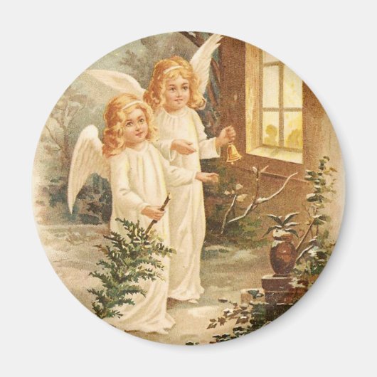 Vintage Kerstmis Angels Magneet (Voorkant)