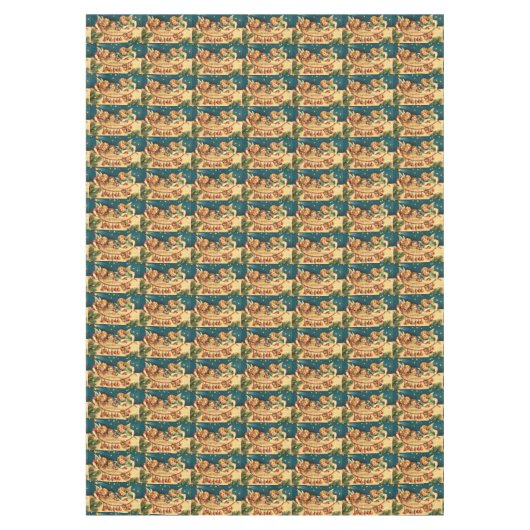 Vintage Kerstmis Angels Tafelkleed (Voorkant)