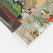 Vintage Kerstmis Antiek Collage Fleece Deken (Hoek)