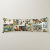 Vintage Kerstmis Antiek Collage Lichaamskussen (Voorkant)