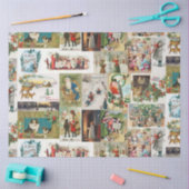 Vintage Kerstmis Antiek Collage Tissuepapier (Craft)