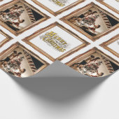 Vintage Kerstmis Antiek Lijst Foto Cadeaupapier (Hoek)