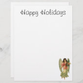 Vintage Kerstmis, Antiek Victoriaans Angel (Voorkant / Achterkant)