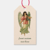Vintage Kerstmis, Antiek Victoriaans Angel Cadeaulabel (Voorkant)