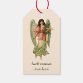 Vintage Kerstmis, Antiek Victoriaans Angel Cadeaulabel (Achterkant)