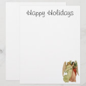 Vintage Kerstmis, Antiek Victoriaans Angel Die Cut (Voorkant / Achterkant)