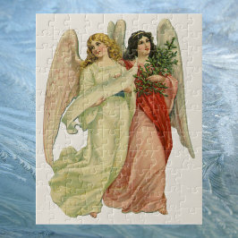 Vintage Kerstmis, Antiek Victoriaans Angel Die Cut Legpuzzel