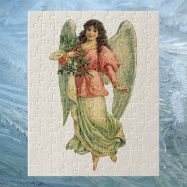 Vintage Kerstmis, Antiek Victoriaans Angel Legpuzzel