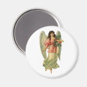Vintage Kerstmis, Antiek Victoriaans Angel Magneet (Voorkant / Achterkant)