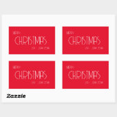Vintage Kerstmis, Art Deco Tekst Rechthoekige Sticker (Vel)
