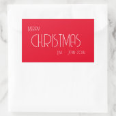 Vintage Kerstmis, Art Deco Tekst Rechthoekige Sticker (Tas)