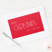 Vintage Kerstmis, Art Deco Tekst Rechthoekige Sticker (Envelop)