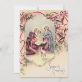 Vintage Kerstmis Baby Jesus Feestdagenkaart (Voorkant)