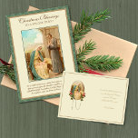 Vintage Kerstmis Baby Jesus katholieke priest Holi Feestdagen Kaart<br><div class="desc">Mooie oude foto van de Heilige Familie,  Jezus Mary en Sint-Joseph bij de Nativiteit van Jesu. Alle tekst en doopvonten kunnen worden gewijzigd.</div>