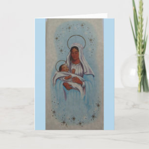 Vintage Kerstmis - Baby Jesus & Moeder Mary, Feestdagen Kaart