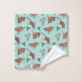 Vintage Kerstmis Bad Handdoek (Wasdoekje)
