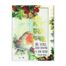 Vintage kerstmis "Be still and know" Bijbelversie