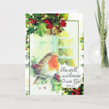 Vintage kerstmis "Be still and know" Bijbelversie